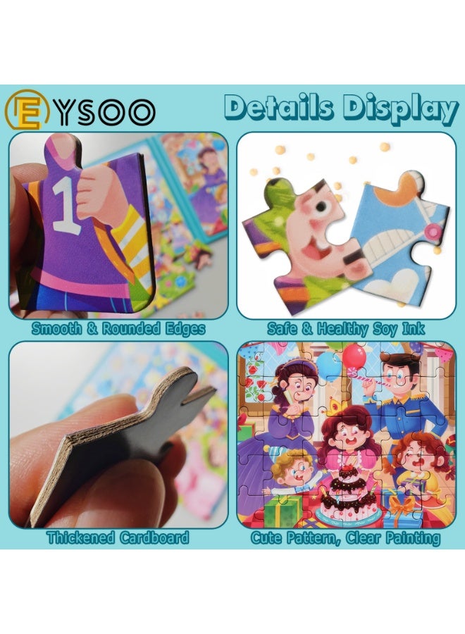  إيسو مجموعة ألغاز الصور المقطوعة المغناطيسية من EYSOO، عبوة من 3 قطع، ألغاز الصور المقطوعة للأطفال، 25+30+36 قطعة، ألغاز سفر محمولة للأطفال من سن 3 إلى 5 سنوات (المستوى 4-ب) - Image 5