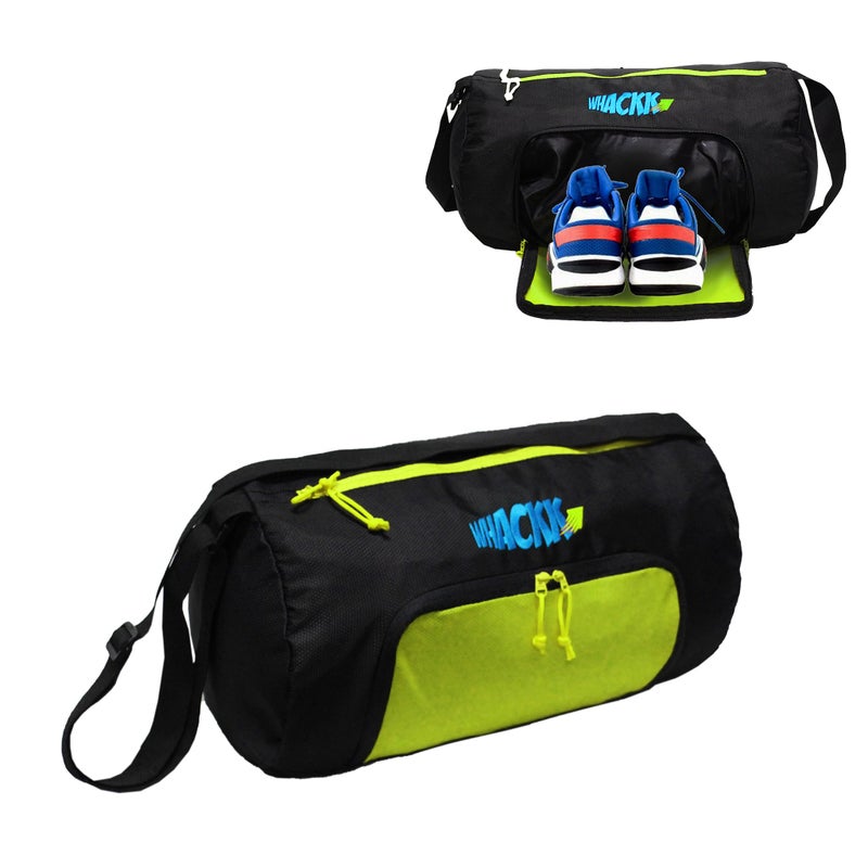 Whackk Track F Grn 31L|Gym Bags |Fitness Bag|Sports Duffle|Multipurpose Carry Bag |Travel Duffel Bag|Adjustable Strap|Air Ventilated pocket for shoes|Unisex|Lightweight|Sports Kit|Kitbag|For Men Women - Image 2