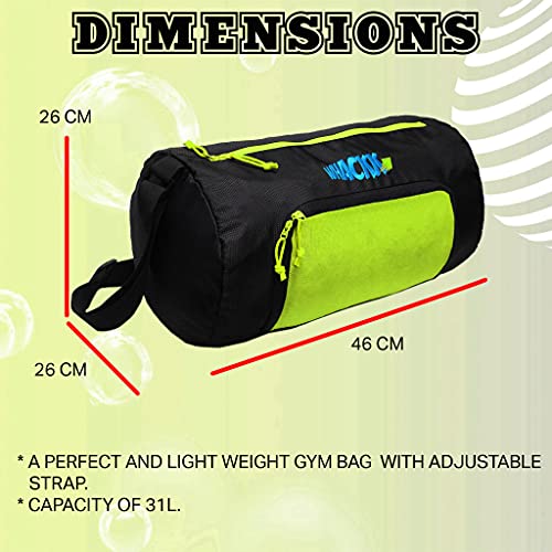 Whackk Track F Grn 31L|Gym Bags |Fitness Bag|Sports Duffle|Multipurpose Carry Bag |Travel Duffel Bag|Adjustable Strap|Air Ventilated pocket for shoes|Unisex|Lightweight|Sports Kit|Kitbag|For Men Women - Image 3