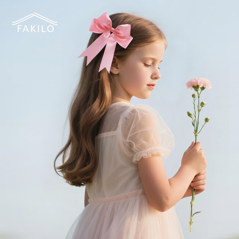 FAKILO Pink Satin Bows for Gift Wrapping, 5.5inch Ribbon Gift Bows for Birthday, Wedding, Party,Christmas Decoration,Valentines Day bow24 Pcs - Image 3