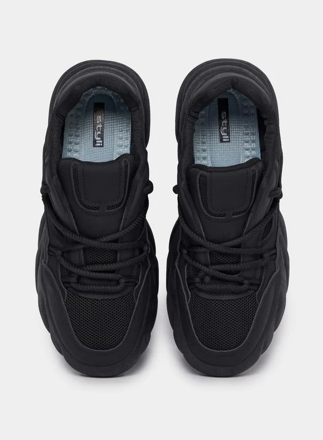 Styli Abstract Chunky Sole Lace Up Sneakers