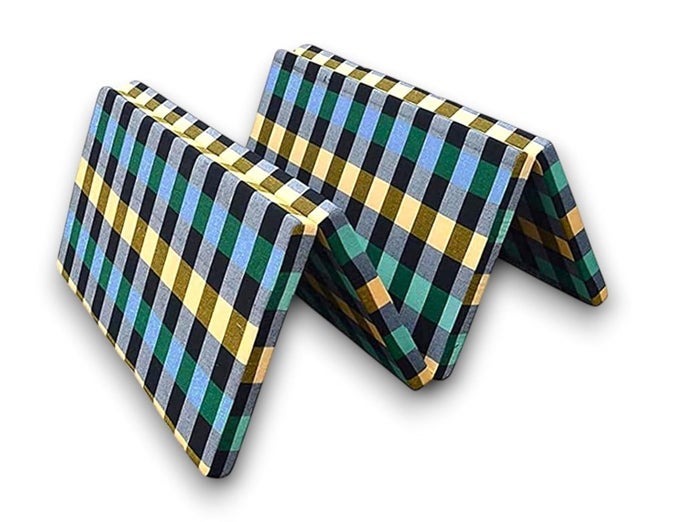 FOLDABLE FOAM MATTRESS SINGLE BED FOLDING SINGLE BED MATTERSS FOR FLOOR TRAVELLING LIGHT WEIGHT MULTICOLOR 4 FOLD 72X36X2 FOLDABLE MATTRESS