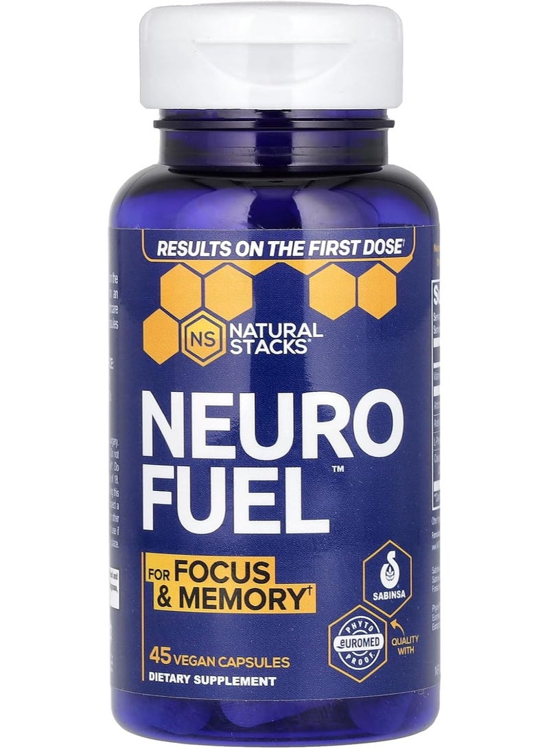 Natural Stacks Neuro Fuel for a Better Brain Formula (45 Vegetarian Capsules) - Image 1