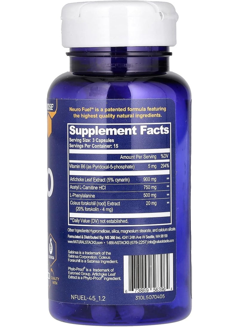 Natural Stacks Neuro Fuel for a Better Brain Formula (45 Vegetarian Capsules) - Image 2