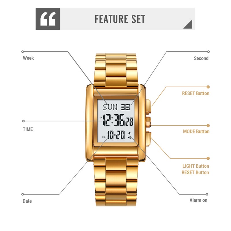 SKMEI 30 Meter Waterproof Multifunction Luminous Electronic Watch Dual Time Display Alarm Clock/Countdown Timer/Seconds Watch Luminous Display - Image 3