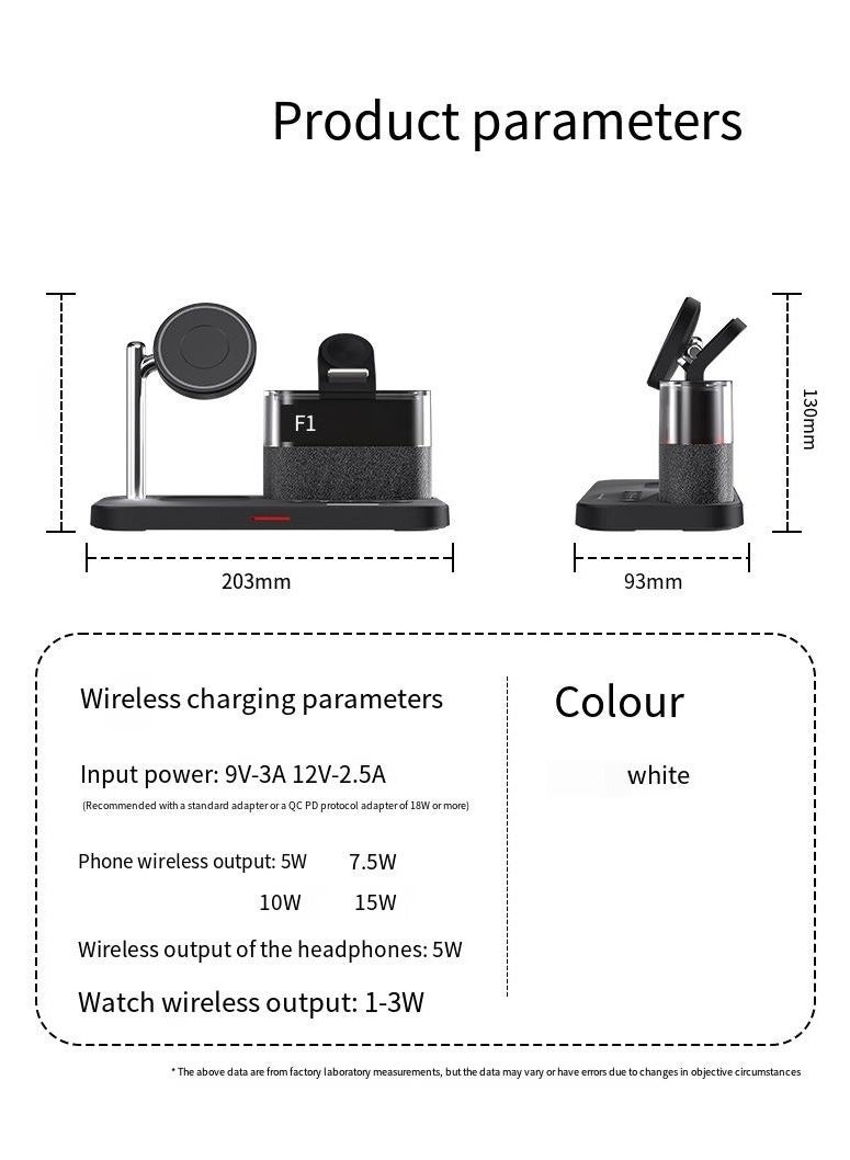 عام المغناطيسي شاحن لاسلكي ثلاثة في واحد شاحن لاسلكي على مدار الساعة ( أبيض عادي ) - Image 5