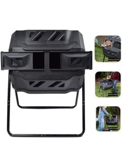 Egardenkart Compost Bin With 2 Dual Rotating Compost Tumbler, 160L Outdoor Compost Bin, Vent Design, For Year-Round Use  - Image 1