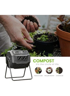 Egardenkart Compost Bin With 2 Dual Rotating Compost Tumbler, 160L Outdoor Compost Bin, Vent Design, For Year-Round Use  - Image 3