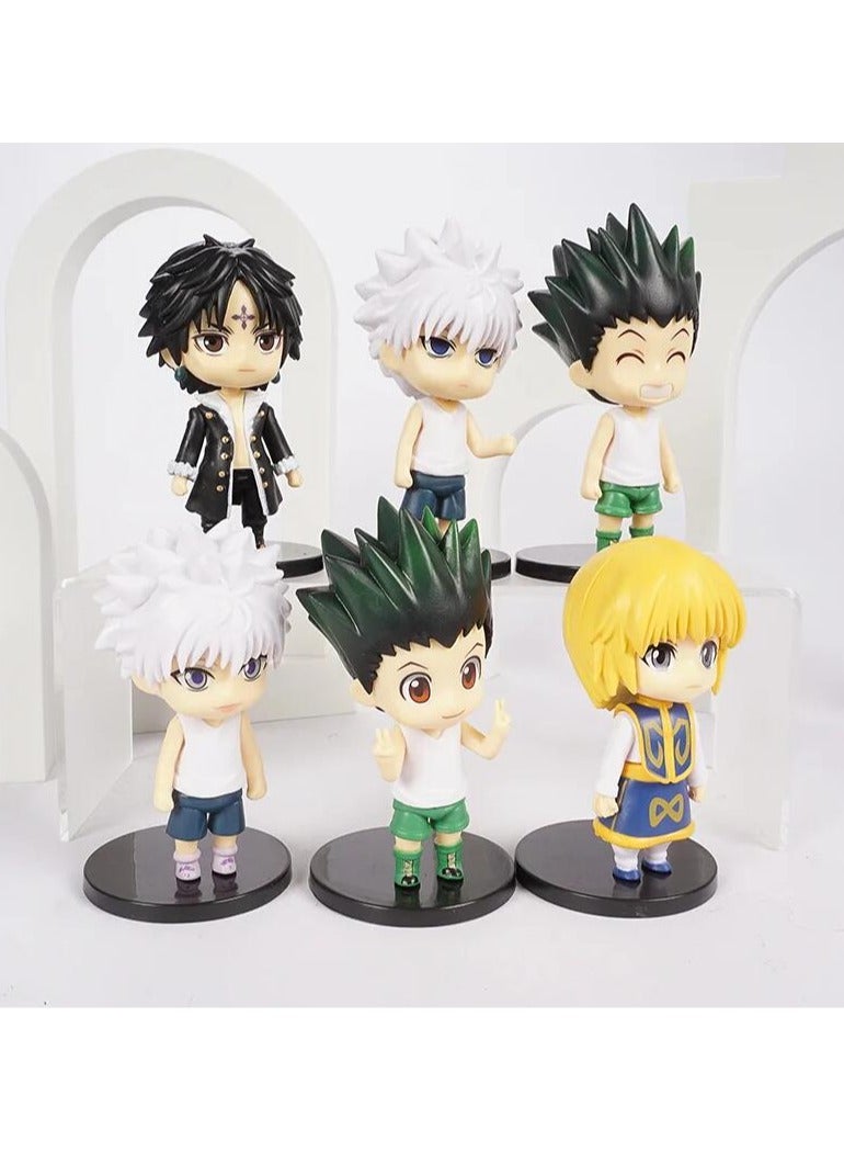 6pc Hunter x Hunter Anime Figure Gon Freecss Killua Zoldyck Figure Hunter x Hunter Kurapika Figurine - Image 3