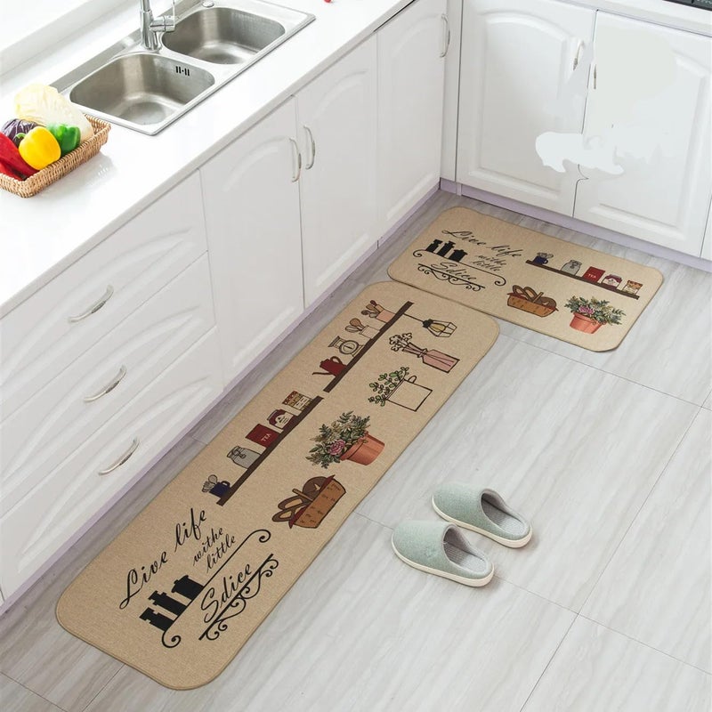 proxin 2 Pcs Kitchen Mats Waterproof Memory Foam Kitchen Rugs Standing Desk Mat Floor Mats Comfort Runner Rug Carpets for Kitchen Floor Sink 120 40 cm 40 60 cm Live Life - Image 1