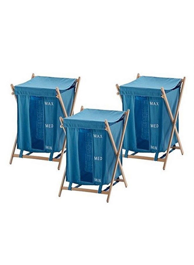 Gedy BU380-11 3 Piece Light Blue Laundry Baskets 