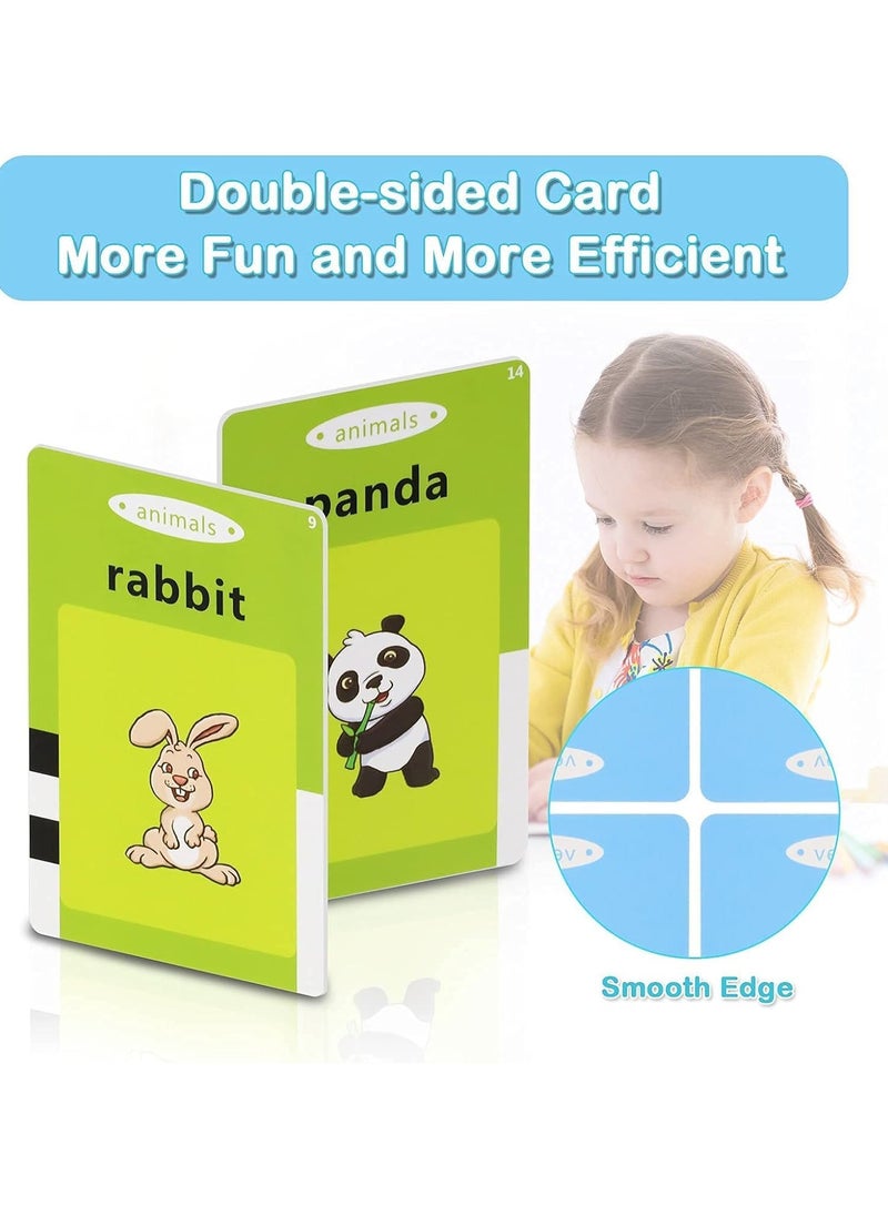 QSHOP - English and Arabic language learning toys for boys and girls aged 3 4 5 6 years, flash cards with 224 words for speech therapy and autism for children with autism, Montessori toys - Image 1