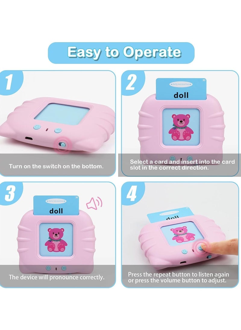 QSHOP - English and Arabic language learning toys for boys and girls aged 3 4 5 6 years, flash cards with 224 words for speech therapy and autism for children with autism, Montessori toys - Image 1