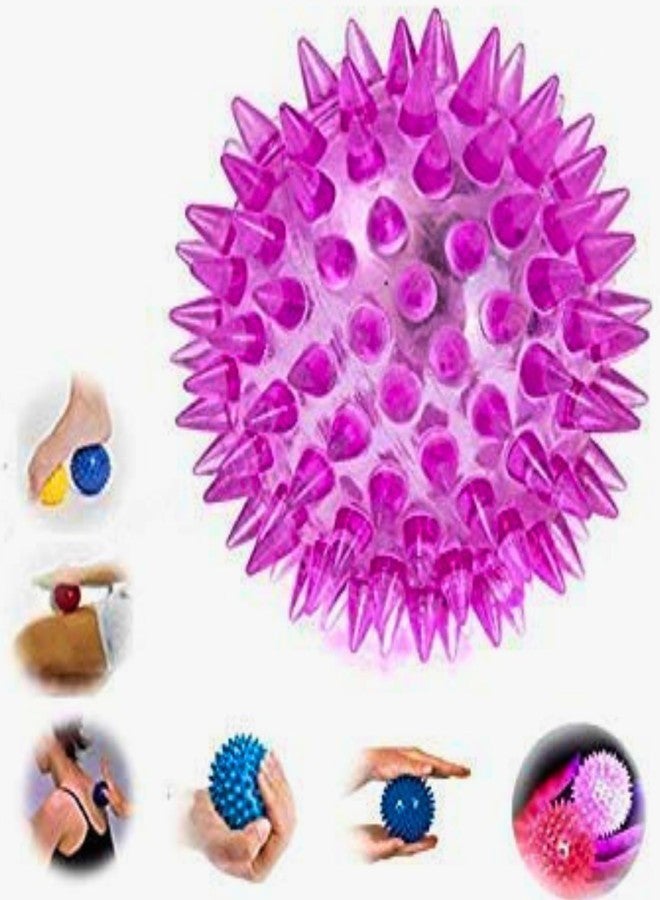 MUNMOLL LED Lights Flashing Spiky Balls Soft Squeezable Squishy Toy Ball 75mm Size Fun Toy Indoor Outdoor Spiky Fidget Sponge Balls Boy Girl Best Gift (Set of 3) - Image 3