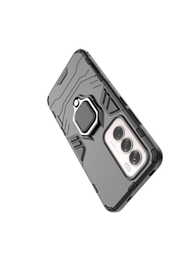 اس-توب جراب لهاتف OPPO Reno12 Global مصنوع من مادة PC + TPU وحافظة هاتف واقية مقاومة للصدمات مع حامل حلقي مغناطيسي - Image 5