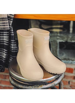 Generic Korean Mid-Calf Rain Boots Casual Non-Slip Waterproof Khaki 