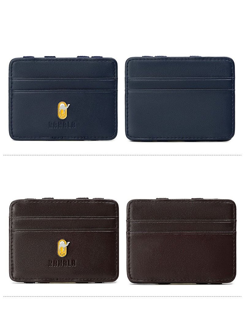 RAHALA - RA108 Genuine Leather Multiple Card Slots Casual Slim Wallet - Brown - Image 1