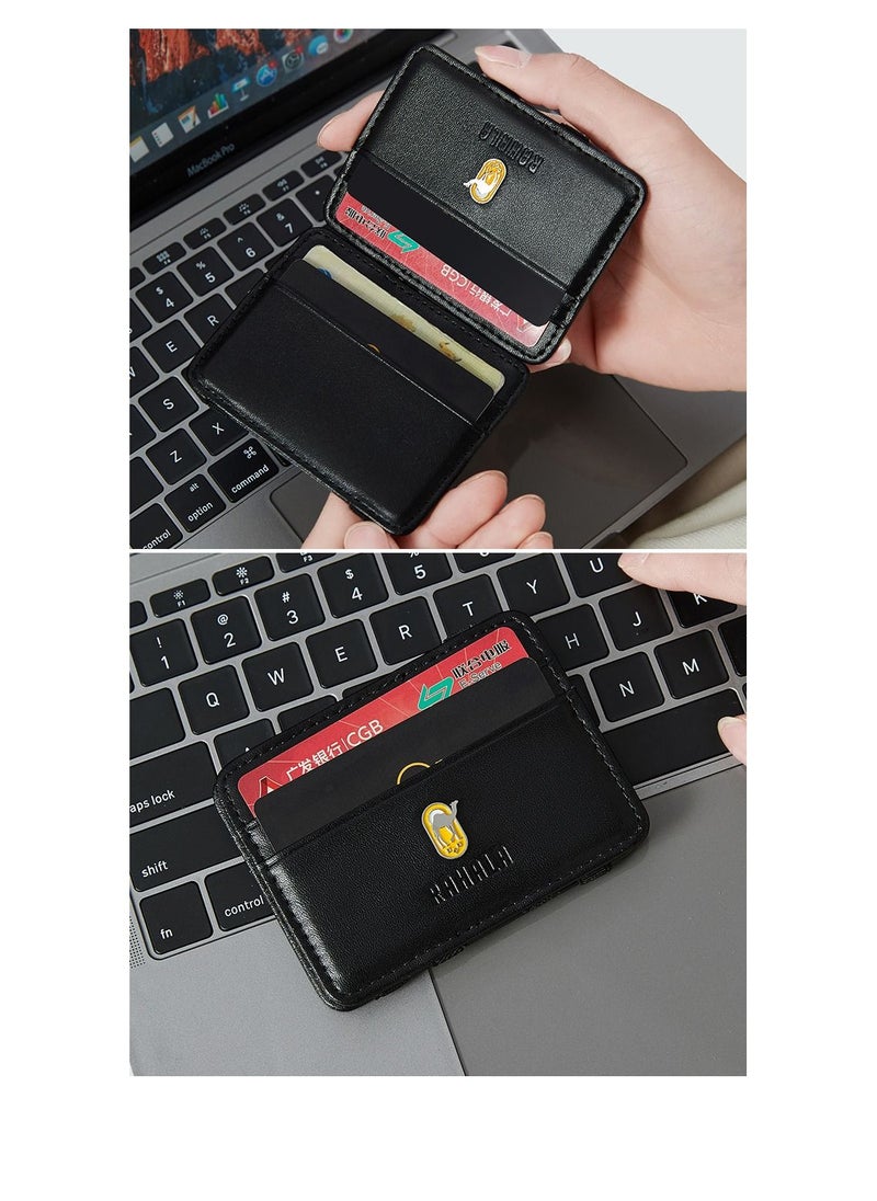 RAHALA - RA108 Genuine Leather Multiple Card Slots Casual Slim Wallet - Brown - Image 1