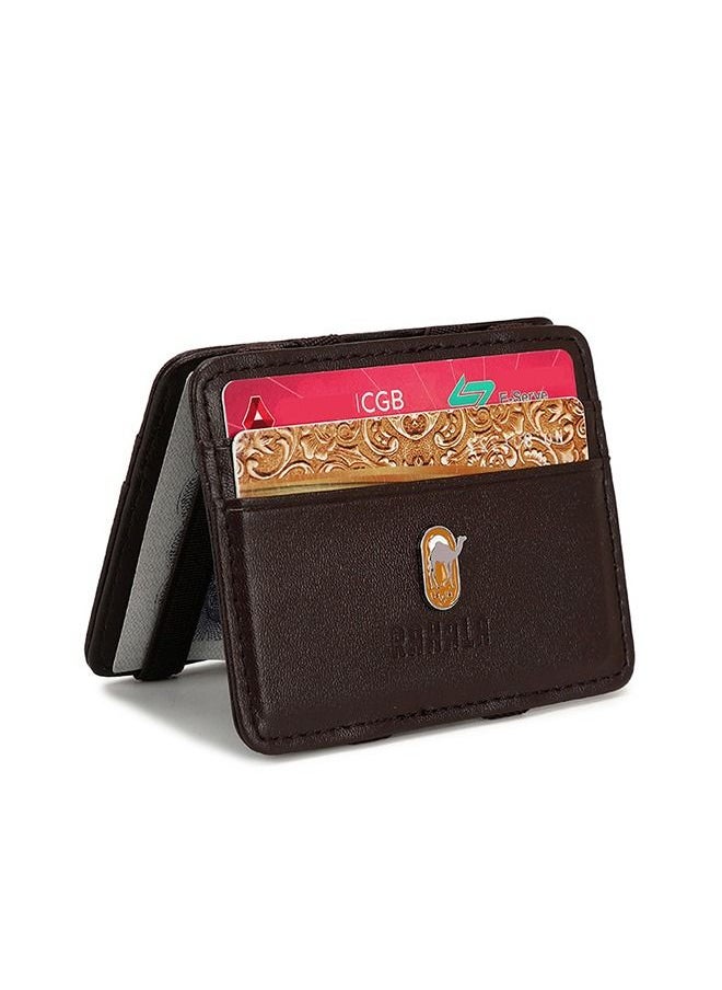 RAHALA - RA108 Genuine Leather Multiple Card Slots Casual Slim Wallet - Brown - Image 1