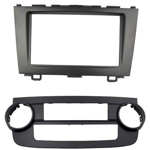 DKMUS Double Din Radio Dash Installation Mount Trim Kit Compatible with Honda CR-V CRV 2007-2011 Stereo Bezel with Manual Version A/C Air Conditioning Replacement Panel - Image 1