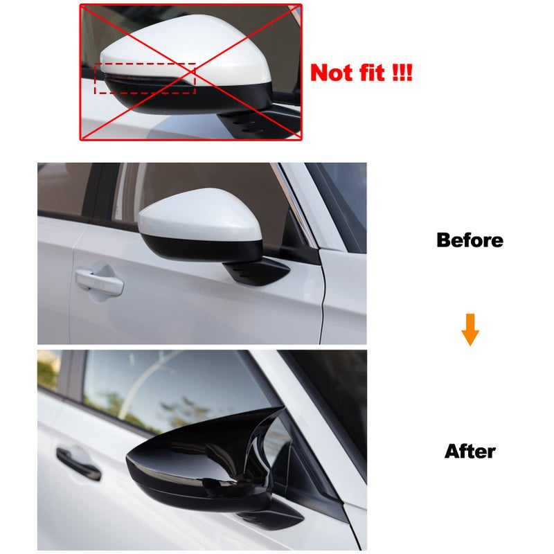 CKE 2pcs Compatible with Honda Civic 2026 2025 2024 2023 2022 Accessories Aggressive Look Sport Door Side Mirror Cover Exterior Rearview Mirror Guard Cover Trims -Glossy Black - Image 2