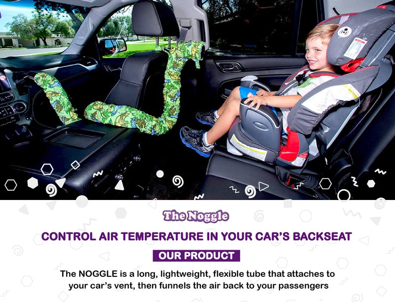 Noggle The Noggle-Making The Backseat Cool Again-Quick & Easy to Use Car Travel Accessories for a Comfy Ride Summer or Winter-Air Vent Extender Hose Directs Cool or Warm Air to Your Kids - 8ft, Black Ice - Image 3