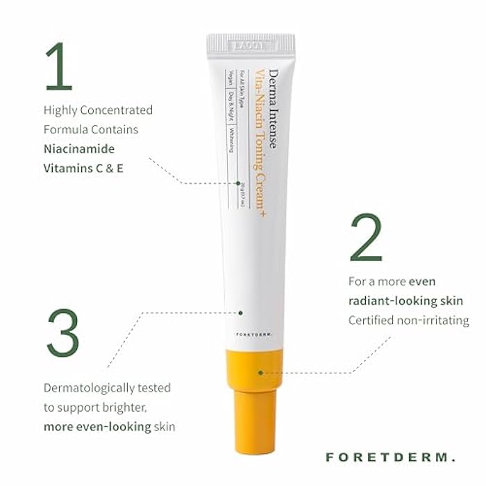 FORETDERM Vita-Niacin Toning Cream for Face – Vitamin C Niacinamide Face Cream for Even Tone & Hydration, pH 5.5 Gentle Vegan Moisturizer, Fragrance&Cruelty-Free K-Beauty Brightening Cream, 0.7 Fl Oz - Image 2