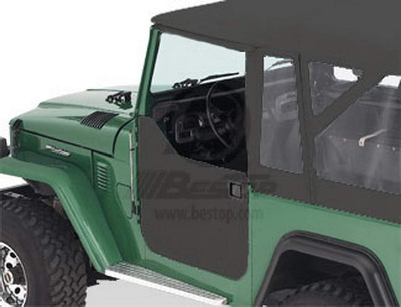Bestop 5303001 Black Crush Lower Fabric Half Doors for 1964-1984 Toyota Land Cruiser - Image 1