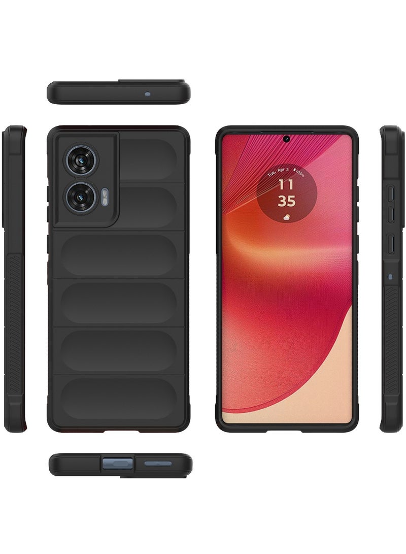 Phone case cover Magic Shield TPU + Silicone Shockproof Phone Case For  Moto Edge 50 Fusion (Black) - Image 2
