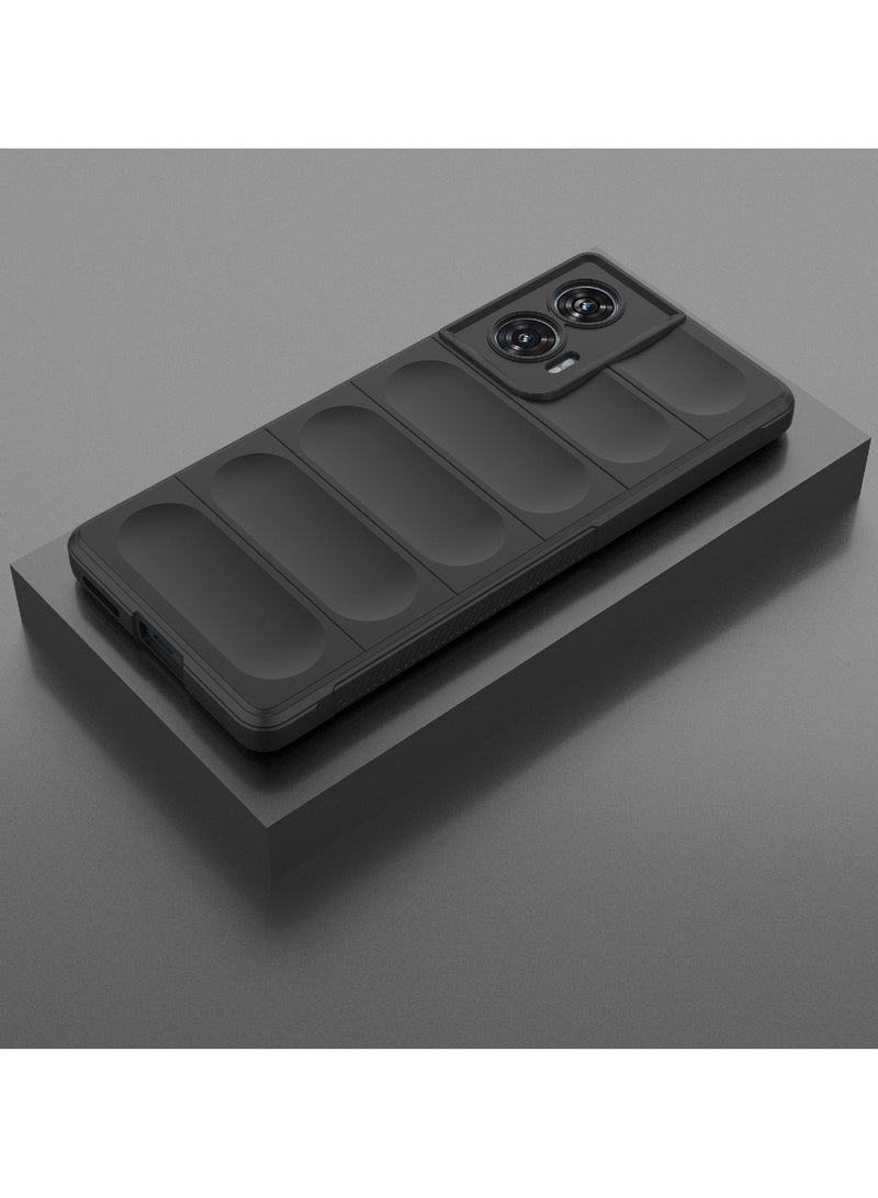 Phone case cover Magic Shield TPU + Silicone Shockproof Phone Case For  Moto Edge 50 Fusion (Black) - Image 3