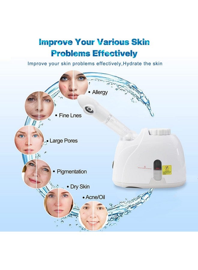 Cinidy 2 in 1 Facial Steamer and Hair Steamer Face Sauna Humidifier Hot Mist Moisturizing for For Cold and Cough Nose Facial SPA Skin Care Salon and home (white colorss) (whiites) - Image 3
