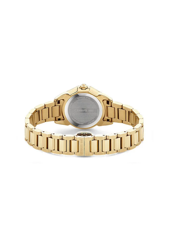 شيروتي 1881 Womens Round Shape Stainless Steel Analog Wrist Watch CIWLG2225904 30 mm Gold