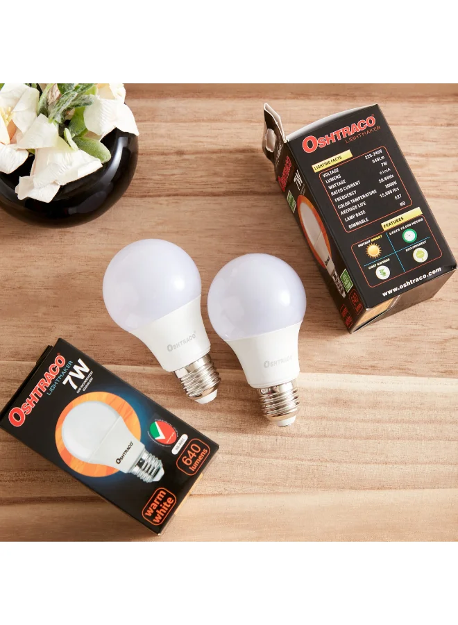 هوم بوكس Oshtraco 2-Piece 7W E27 Warm White LED Bulb Set