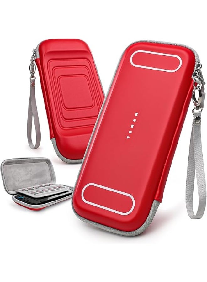 Mumba Nintendo Switch 2 Carrying Case 2025 [Mini Edition], Lightweight Portable Travel Bag with 10 Game Card Slots, Shockproof Protective Handbag for Switch 2 Console – Red - Image 1