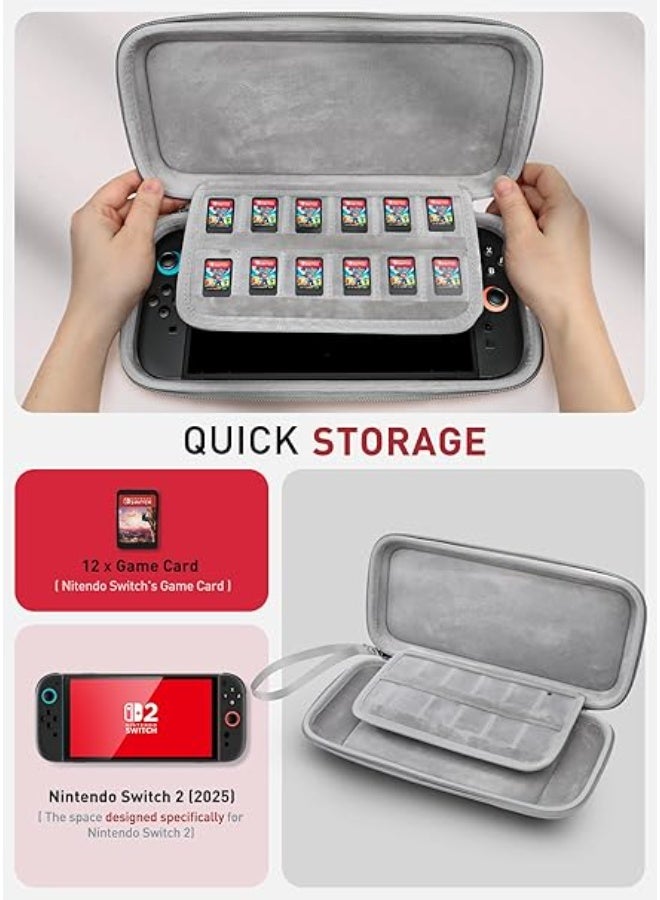 Mumba Nintendo Switch 2 Carrying Case 2025 [Mini Edition], Lightweight Portable Travel Bag with 10 Game Card Slots, Shockproof Protective Handbag for Switch 2 Console – Red - Image 5