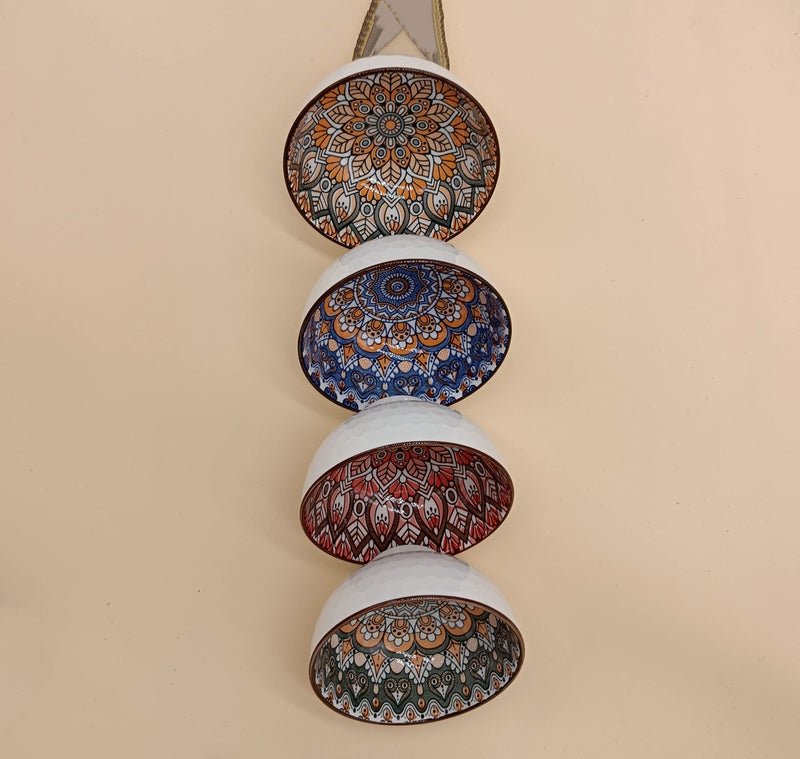 P-Plus International طقم وعاء سيراميك تركي مزخرف P-PLUS INTERNATIONAL مصنوع يدويًا متعدد الألوان صغير (عبوة من 4) - Image 3