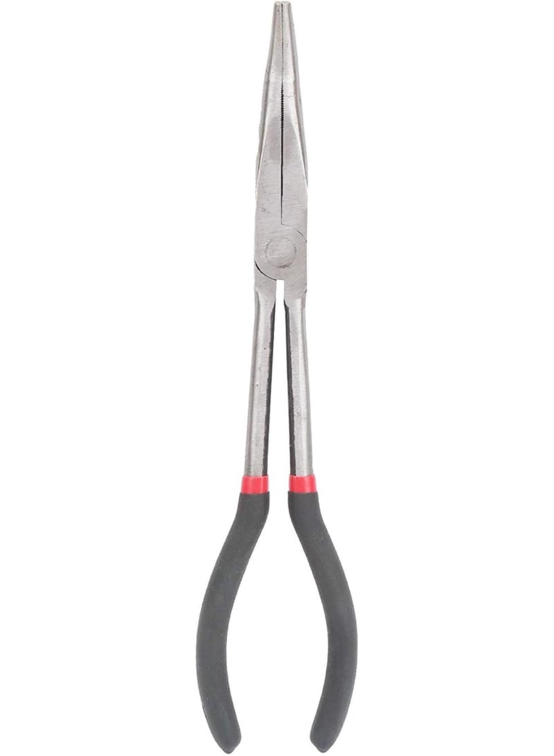 GGOOT 45 Degrees Angle Long Needle Nose Pliers Bent Needle Nose Pliers with Plastic Handle Hardware Tool Extra Long Needle Nose Pliers - Image 1