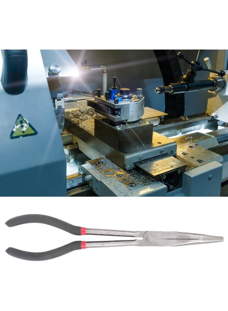 GGOOT 45 Degrees Angle Long Needle Nose Pliers Bent Needle Nose Pliers with Plastic Handle Hardware Tool Extra Long Needle Nose Pliers - Image 4