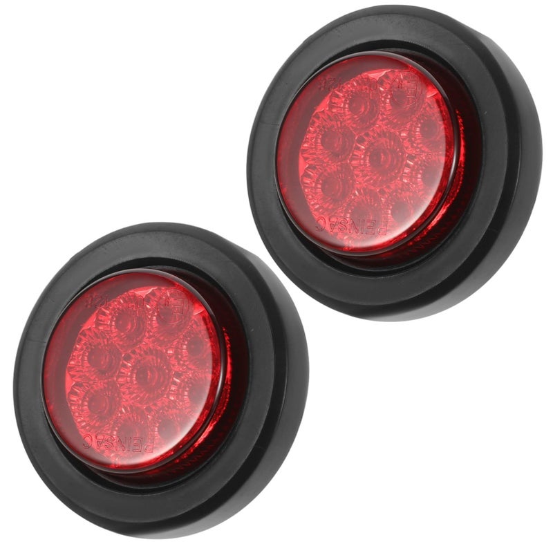 2 قطعة من أضواء LED الخلفية للسيارات سهلة التركيب للشاحنات والمقطورات باللون الأحمر - Image 2