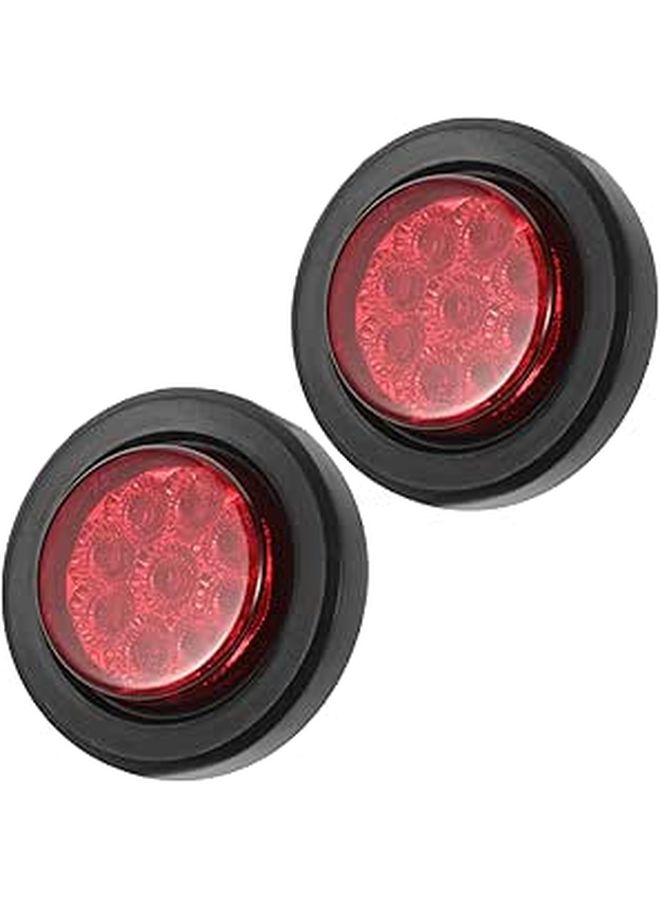 2 قطعة من أضواء LED الخلفية للسيارات سهلة التركيب للشاحنات والمقطورات باللون الأحمر - Image 1