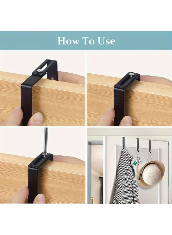 5Pcs Heavy Duty Over The Door Hooks Adjustable Space Saving No Tools Installation - Image 5