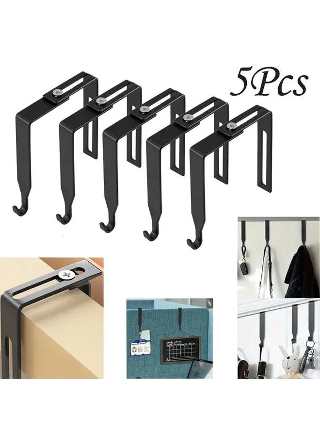 5Pcs Heavy Duty Over The Door Hooks Adjustable Space Saving No Tools Installation - Image 2