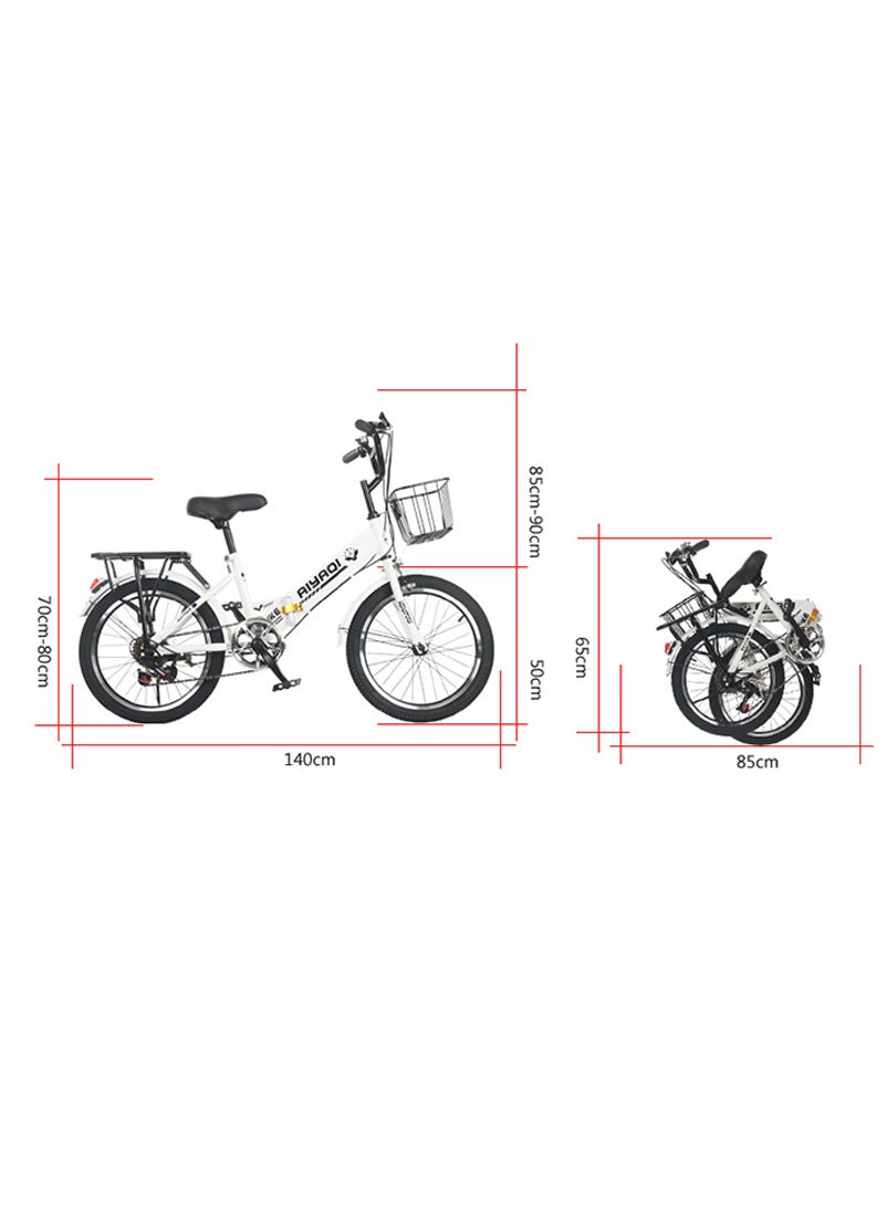Sharpdo - 20inch Foldable Mountain Bike High-Carbon Steel Frame Shock Absorber, Lightweight Portable Bike for Women and Men, City Bicycle for Work School - Image 1