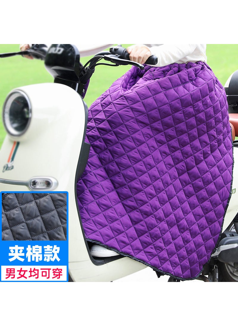 Generic Thickened Motorcycle Electric Vehicle Windproof Warm Knee Pads Half Skirt Leg Protector Rain Apron Biker Riding Essential Purple [cotton] knee pads 