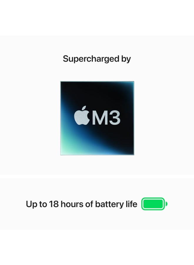 ابل  تخصيص لابتوب ماك بوك إير بشاشة 15 بوصة، شريحة أبل M3، معالج 8 نواة، معالج رسومي 10 نواة/16 جيجابايت رام/1 تيرابايت SSD/macOS/  - Image 2