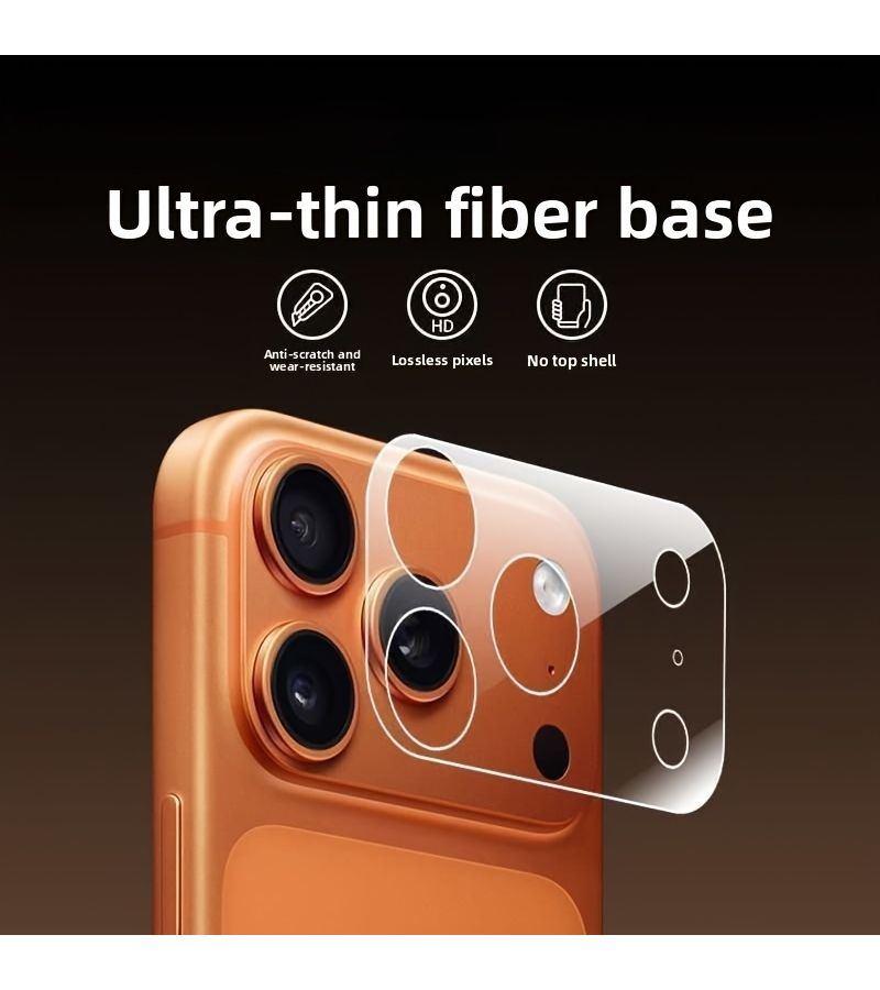 4pcs iPhone 17 Pro Max Flexible Transparent PET Lens Base Protective Film Hollow Design Easy Remove No Residue - Image 1