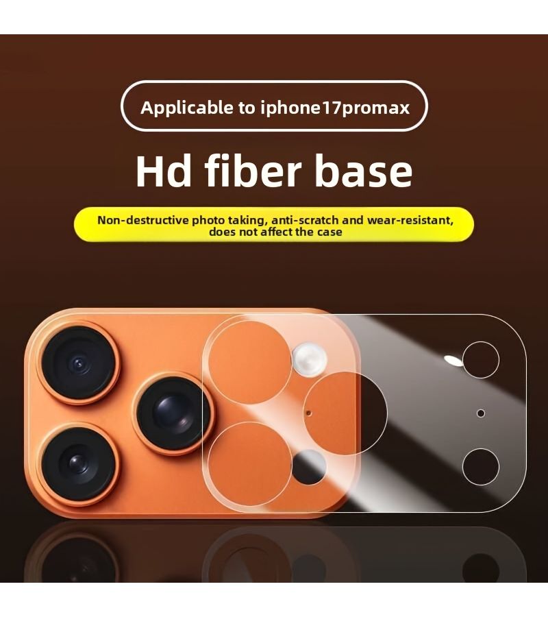 4pcs iPhone 17 Pro Max Flexible Transparent PET Lens Base Protective Film Hollow Design Easy Remove No Residue - Image 4