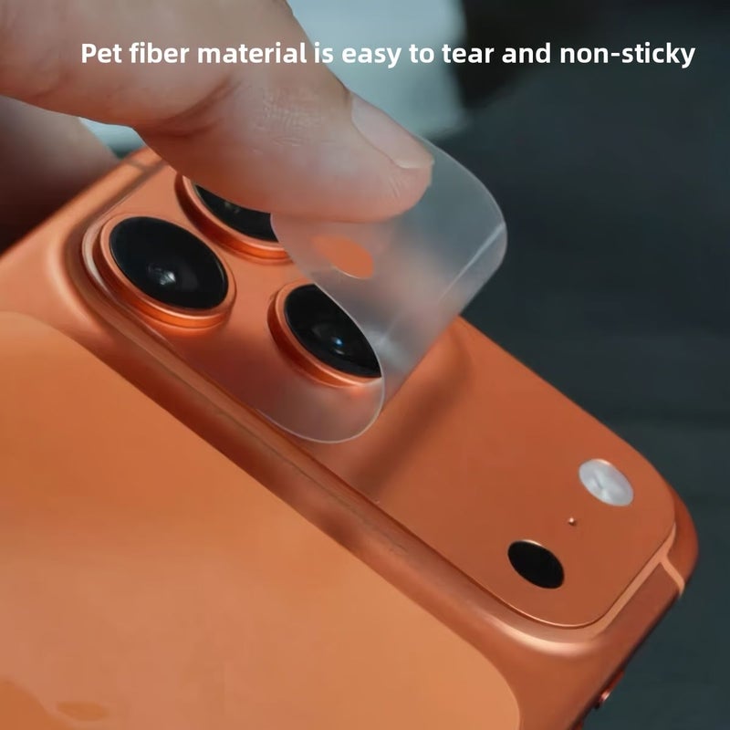 4pcs iPhone 17 Pro Max Flexible Transparent PET Lens Base Protective Film Hollow Design Easy Remove No Residue - Image 3