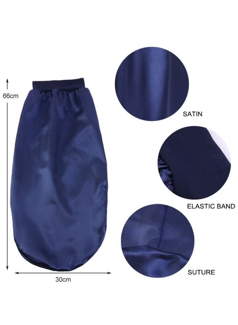 Unewshi 4 Pieces Long Satin Bonnet for Women Silky Sleep Cap, Soft Elastic Band Silk Braid Bonnet Wide Band Night Sleeping Hat Long Braids Bonnets Cover Cap Headwraps for Natural Hair Curly Hair - Image 3