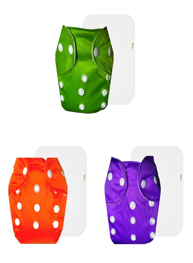 Dumbledo Lite Cloth Diaper with Cotton Insert (Pack of 3) | Snug Fit | Breathable | Adjustable Snaps | Ideal for Toddlers | 3 Months - 2 Years | Unisex Baby - Image 1